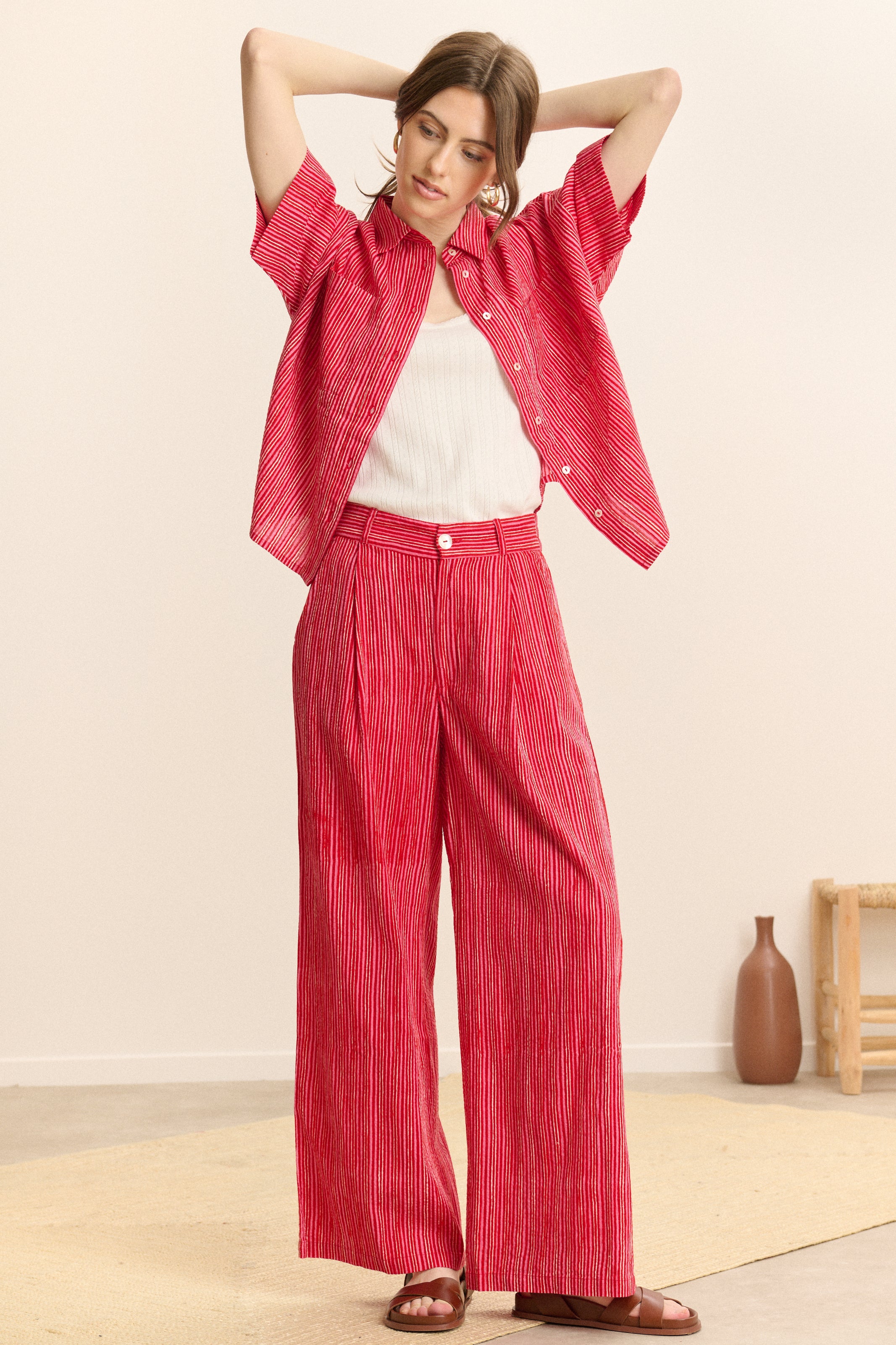 Pantalon large à rayures TOFU, GARANCE PARIS