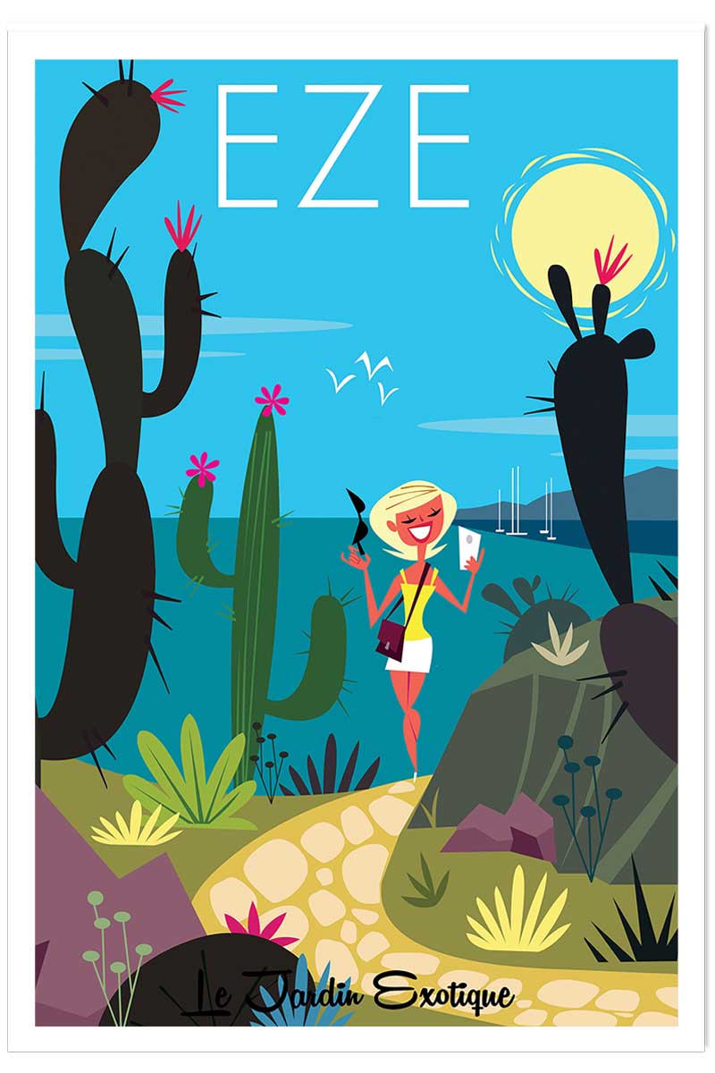Poster de jardin exotique d' eze, HEXOA