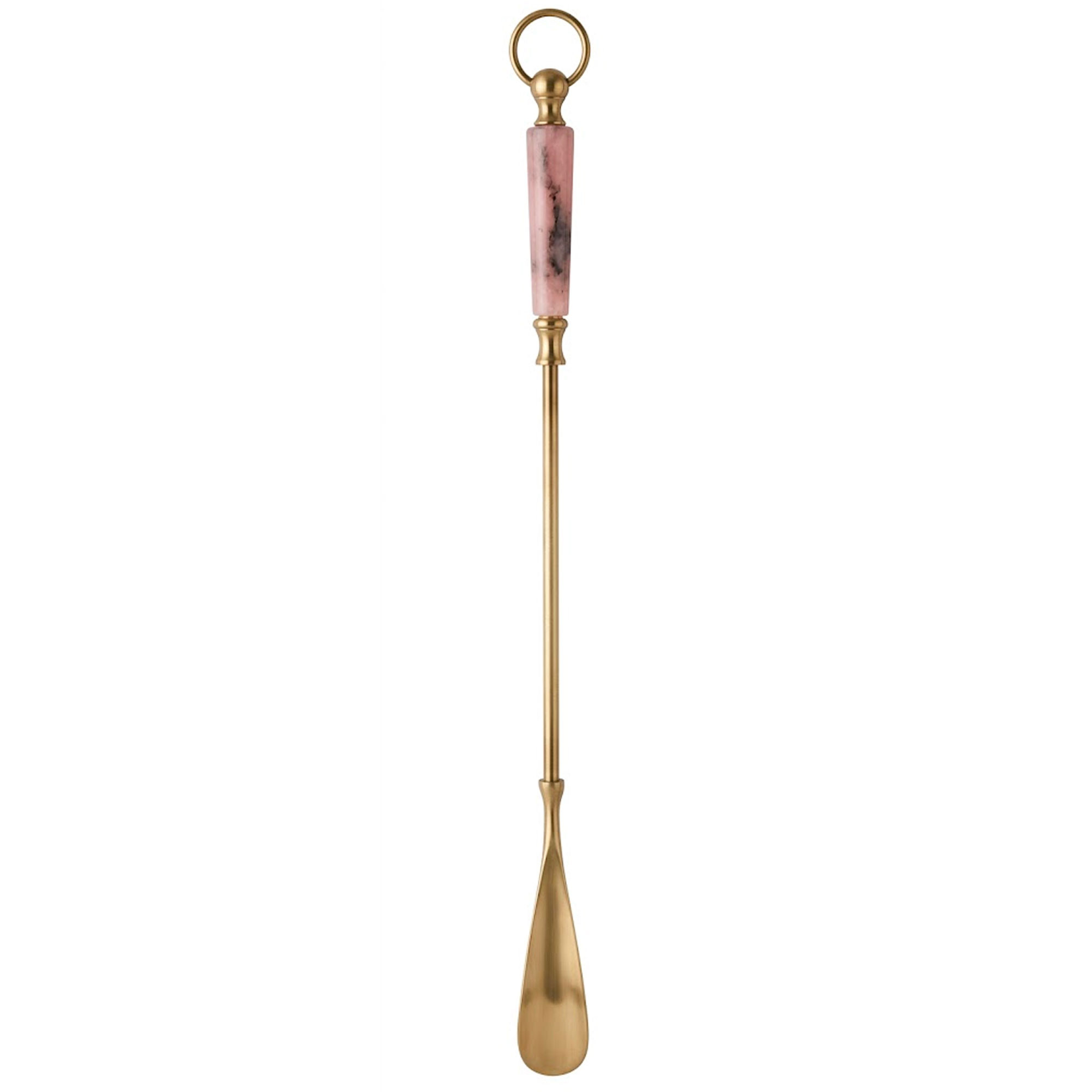 Chausse-Pied en laiton et marbre rose 54cm, WADIGA