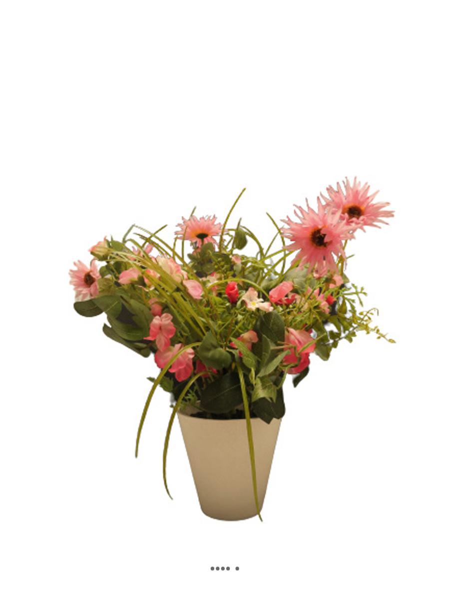 Bouquet de fleurs artificielles en pot H 38, ARTIFICIELLES