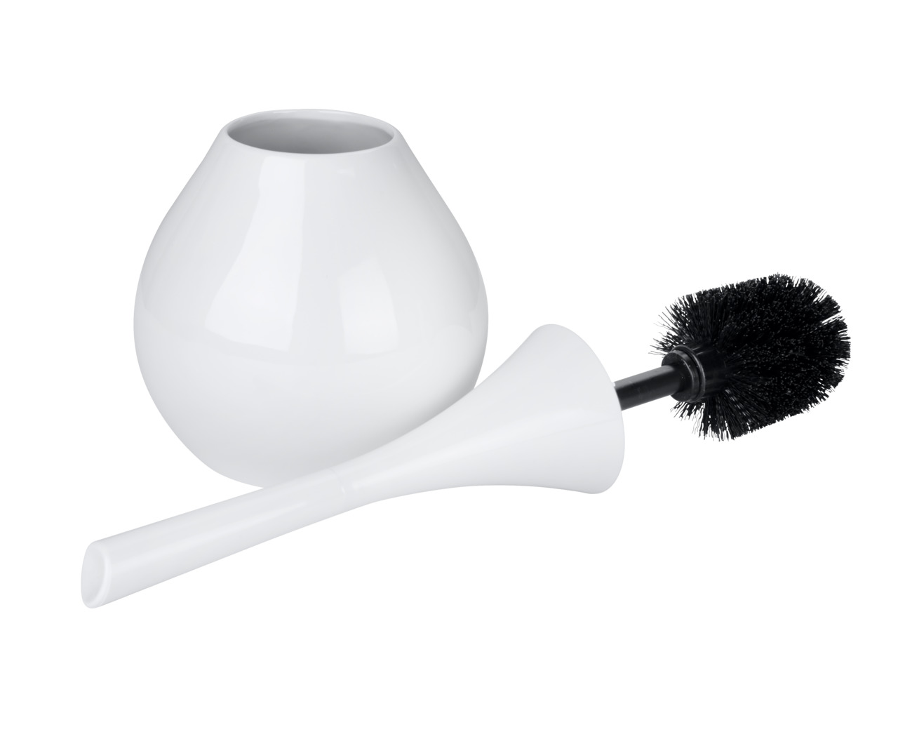 Brosse WC en céramique Support fermé FLAKON, WENKO