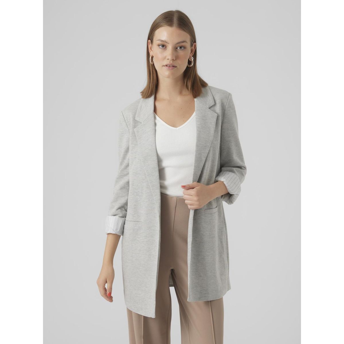 Veste longue grise femme La Redoute