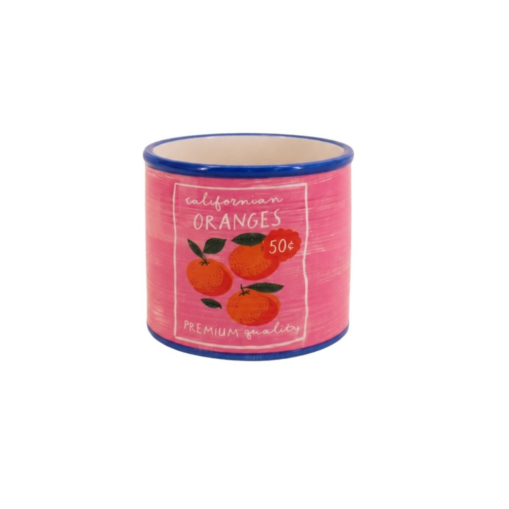 Cache-pot fruits en céramique liseret 11x13cm, HASHTAG DECO