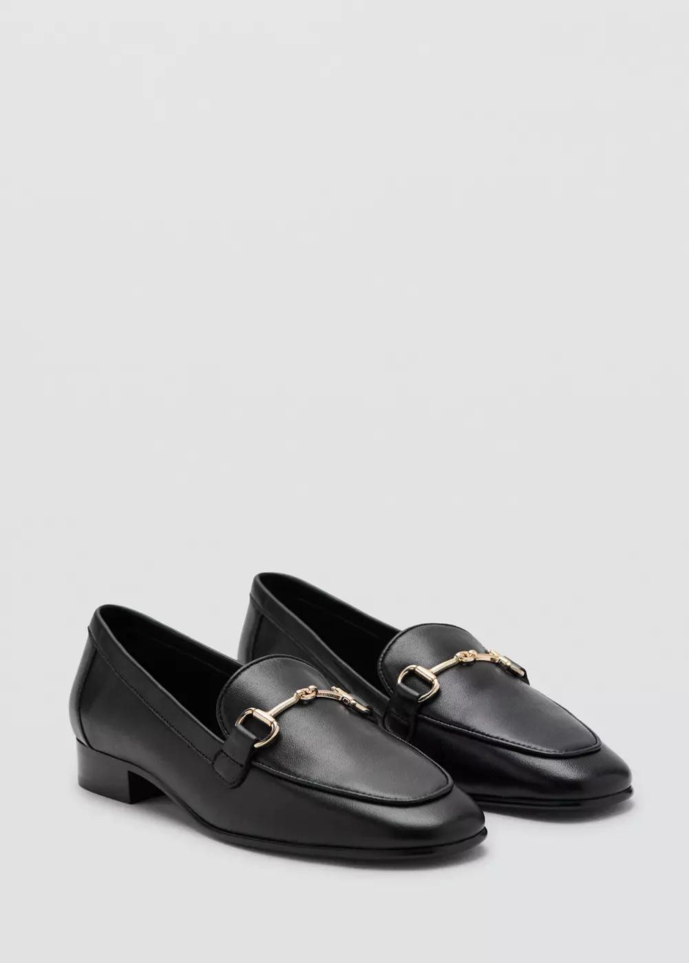 Mocassin en cuir avec boucle, MANGO