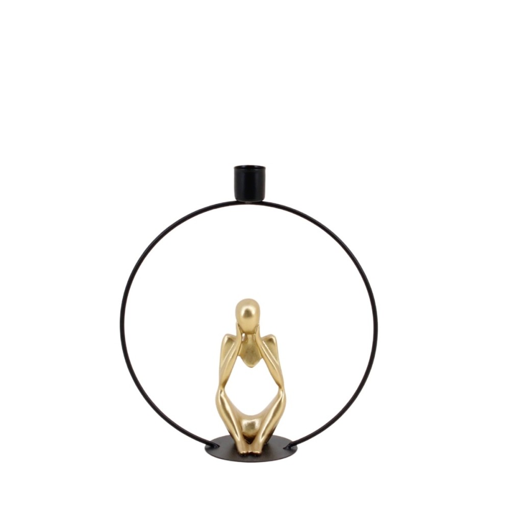 Bougeoir design silhouette penseur 22cm, ORNAMI