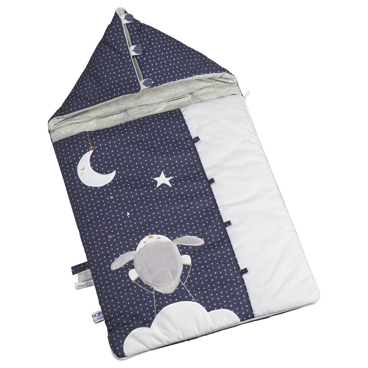 Nid d'ange Nomade bébé Mouton en coton, SAUTHON