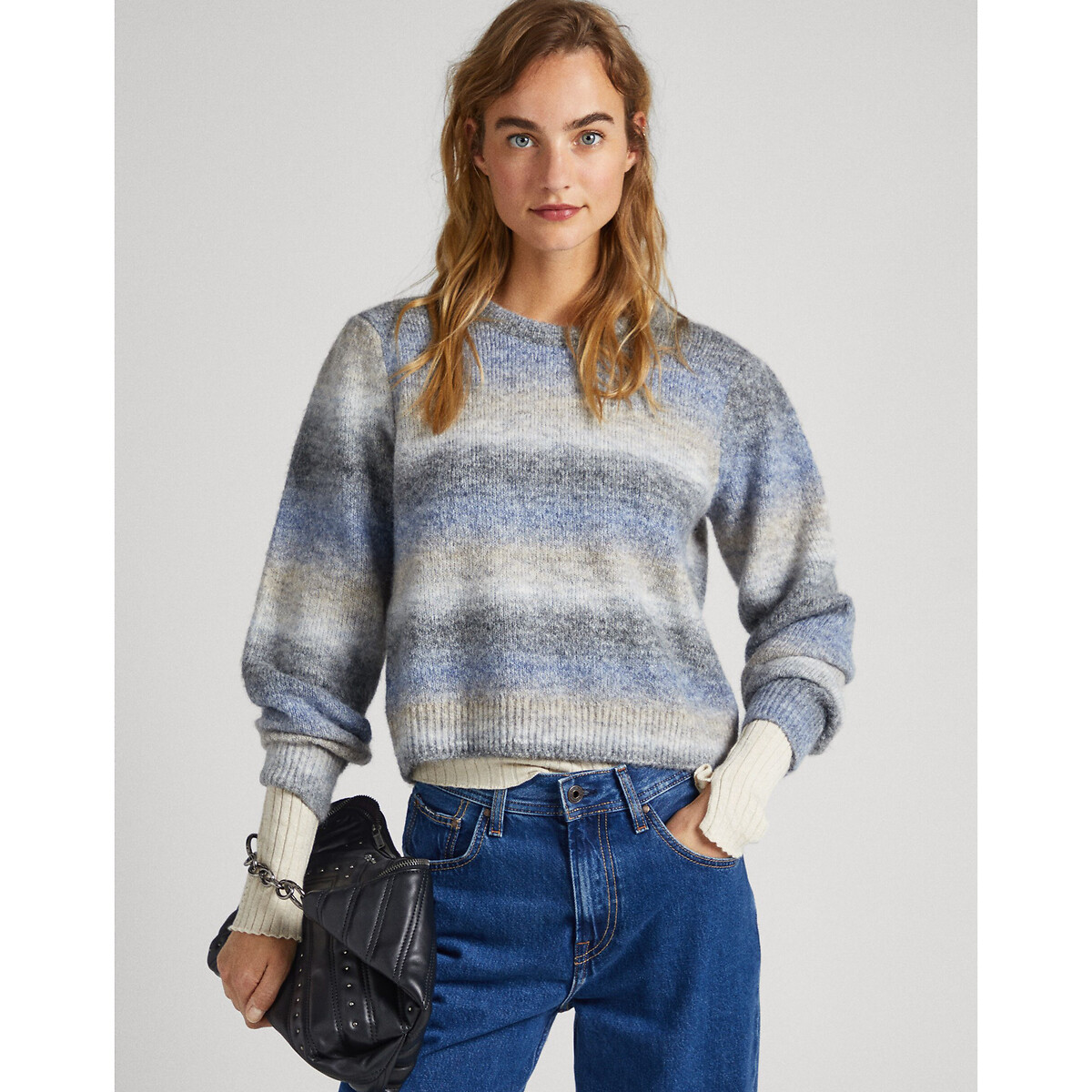 Recycled Striped Jumper in Brushed Knit