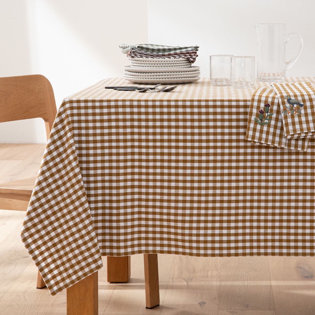 Nappe carreaux coton lavé tissé teint Bethany