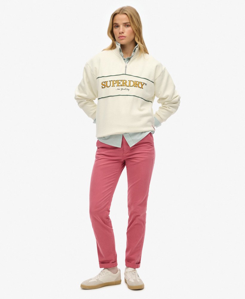 Pantalon chino à taille mi-haute, SUPERDRY