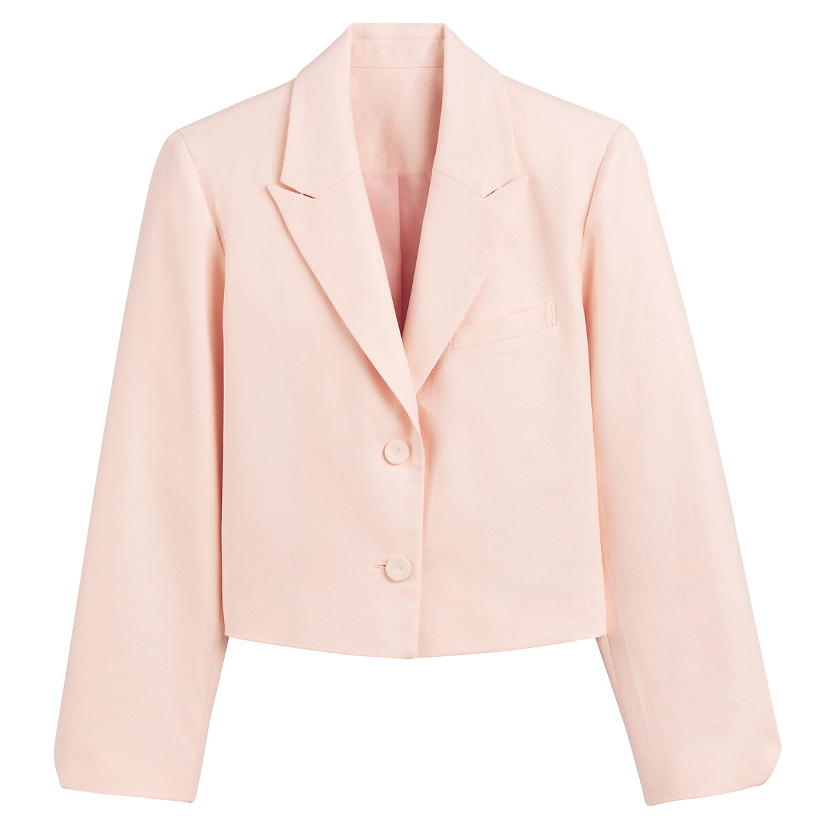 Veste spencer en coton et lin La Redoute Collections rose nude La Redoute