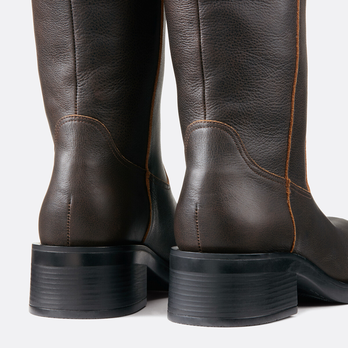 La Redoute Collections Botas moteras rectas de piel — foto 3