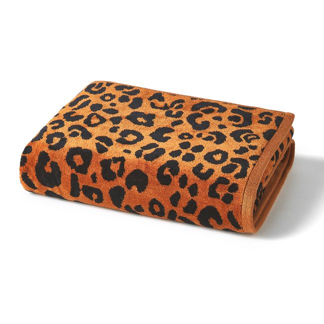 Felida Leopard Print 100% Cotton Velour Towel, leopard print/brown, LA REDOUTE INTERIEURS