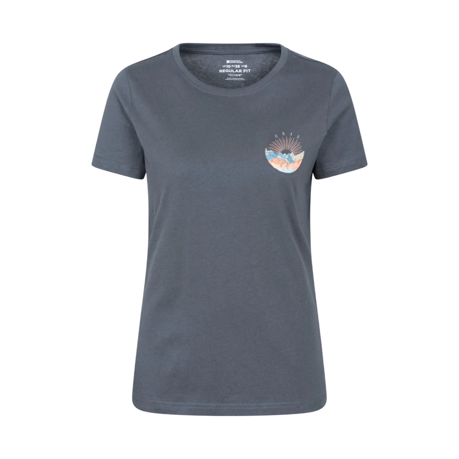T-shirt motif/style imprimé sur poitrine en coton bio OBAN, MOUNTAIN WAREHOUSE