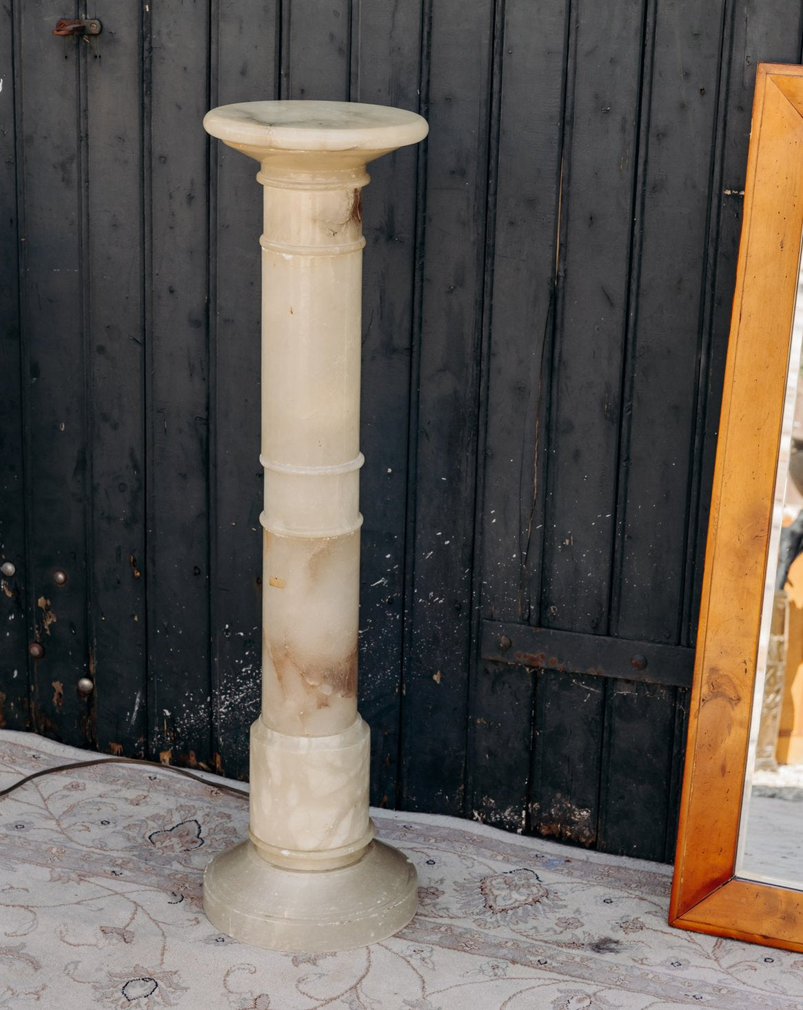 Lampe sculptée en albâtre Julia N°887 - Bon état, DEBONGOUT