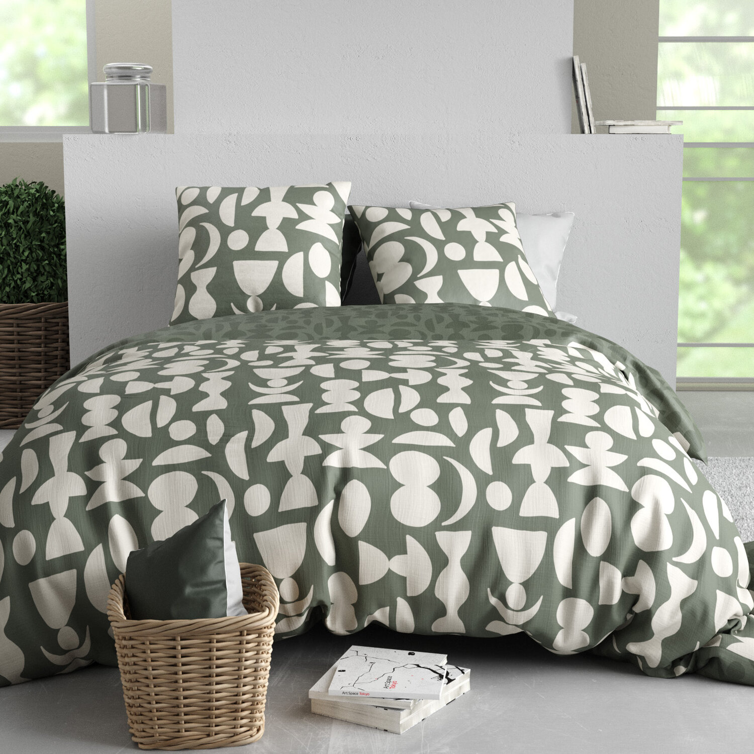 housse couette avec taie(s) en coton, Lune, C DESIGN HOME TEXTILE