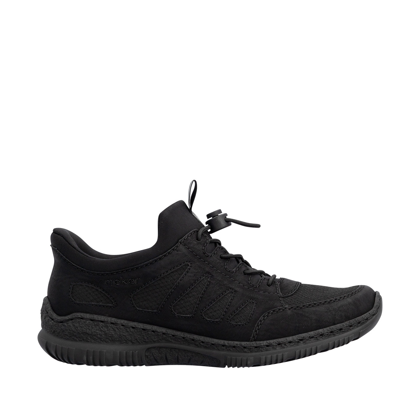 Sneakers noires à talon plat pourvues d'une fermeture élastiquée, RIEKER