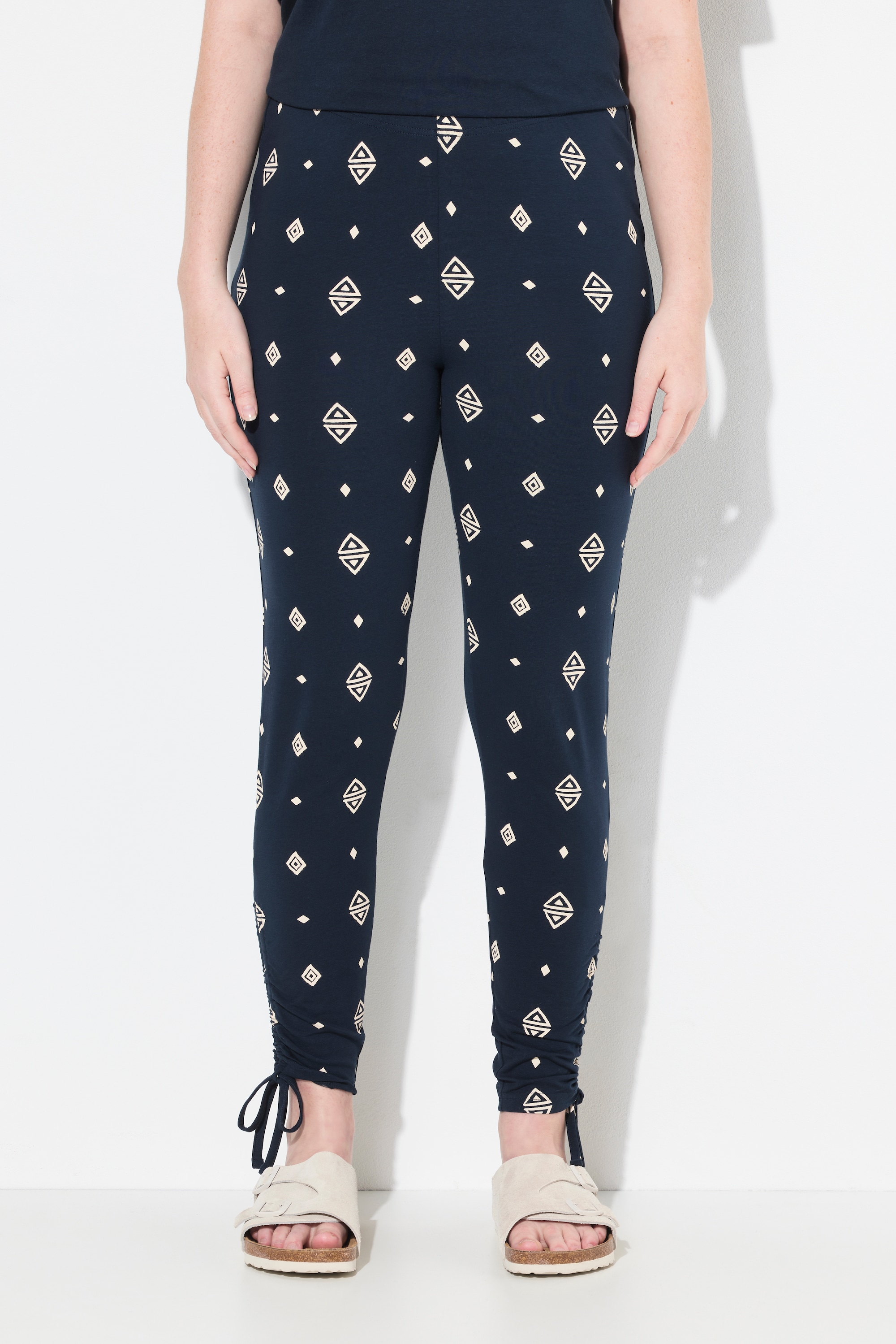 Legging en coton bio, imprimé losanges, ULLA POPKEN