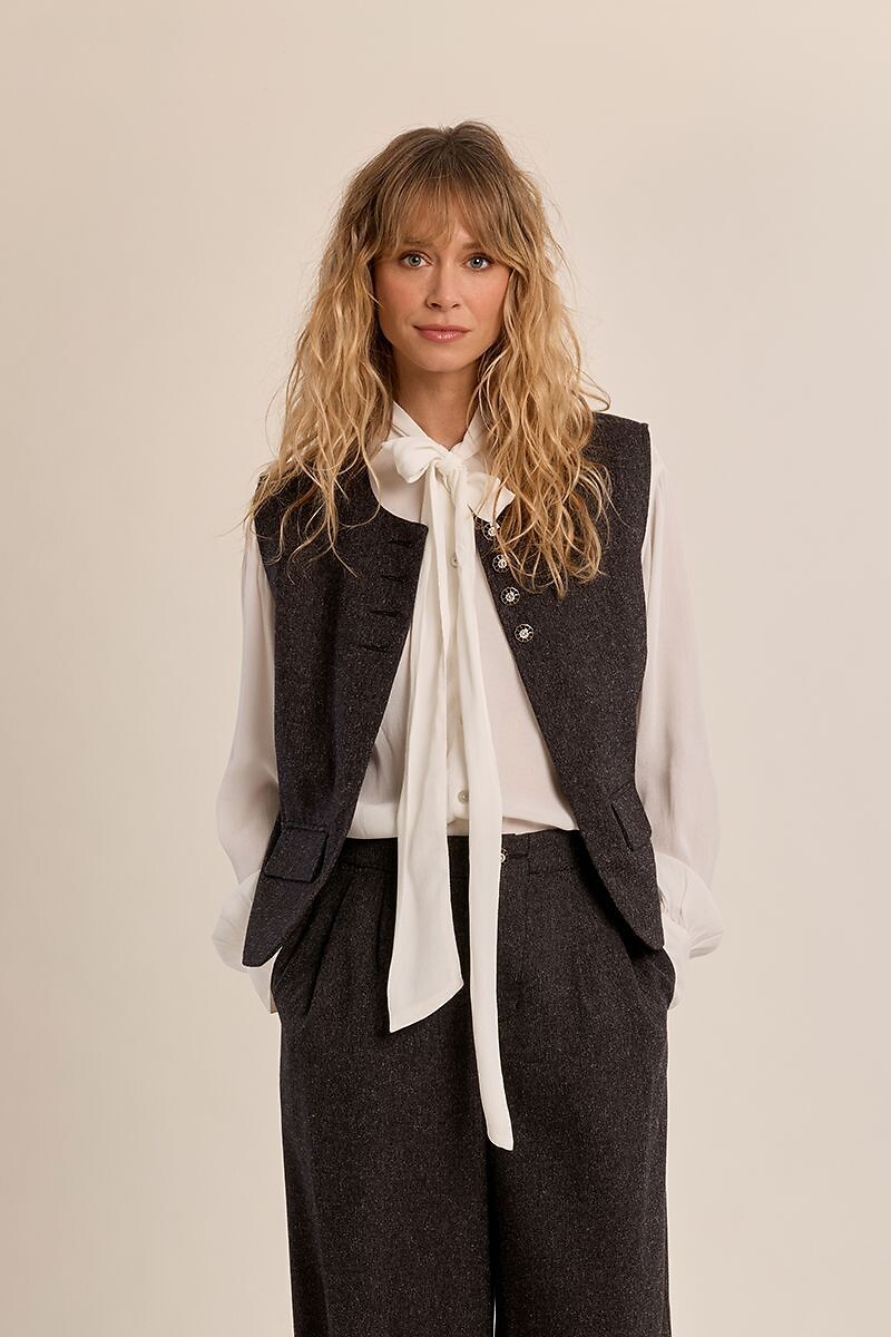 Gilet de costume col rond, MOLLY BRACKEN