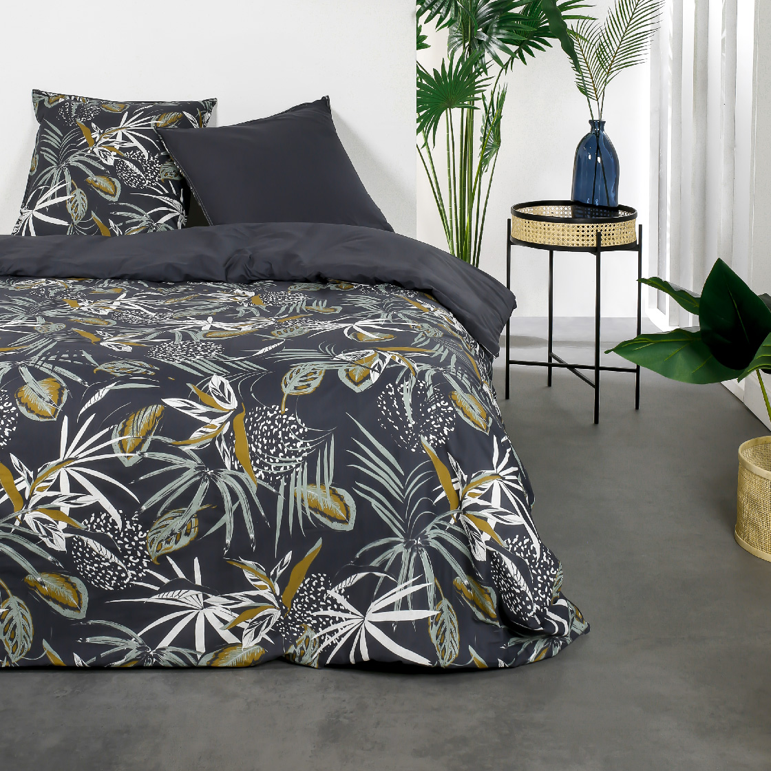Parure de lit 2 personnes imprimé floral coton SUNSHINE WILL, TODAY