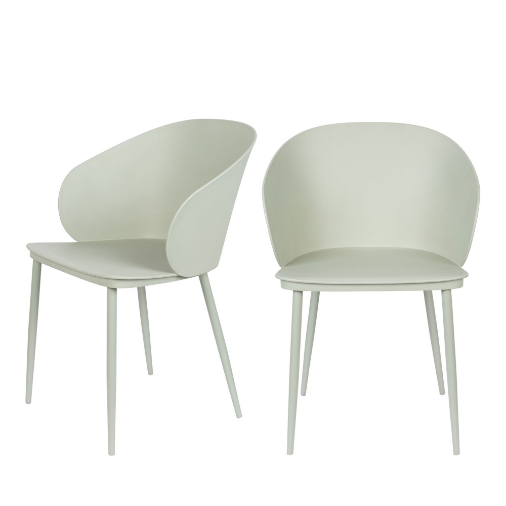 Lot de 2 chaises en résine et métal- GIGI, DRAWER