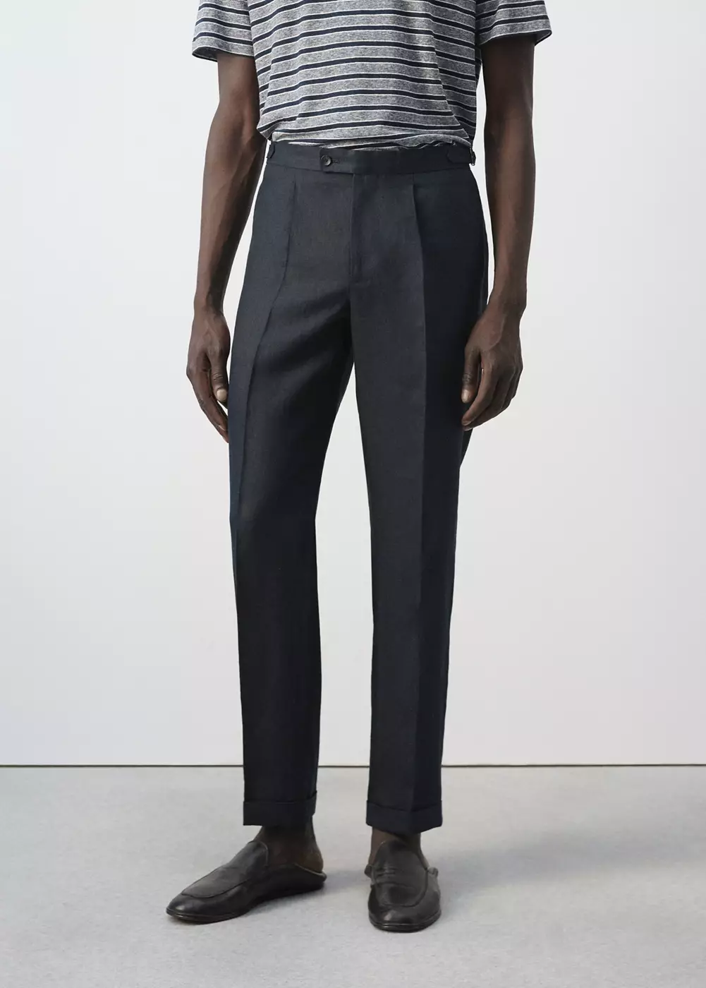 Pantalon 100 % lin à liens ajustables, MANGO MAN