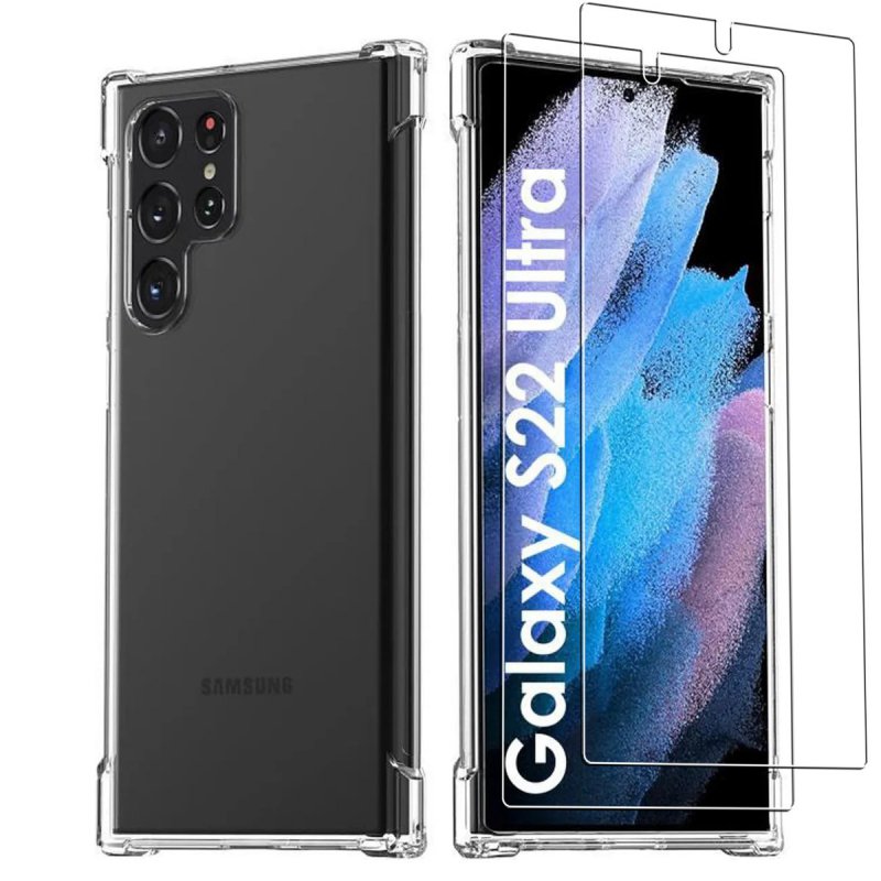 Coque Galaxy S22 Ultra 5g antichoc + 2 vitres, EVETANE