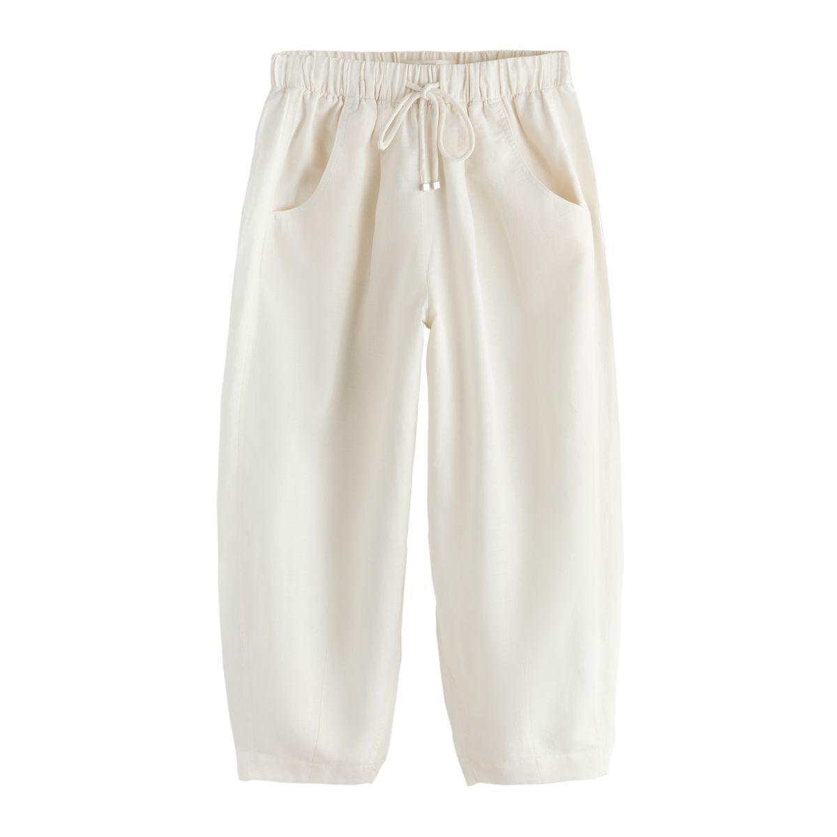 Pantalon barrel en lin et coton, NEXT