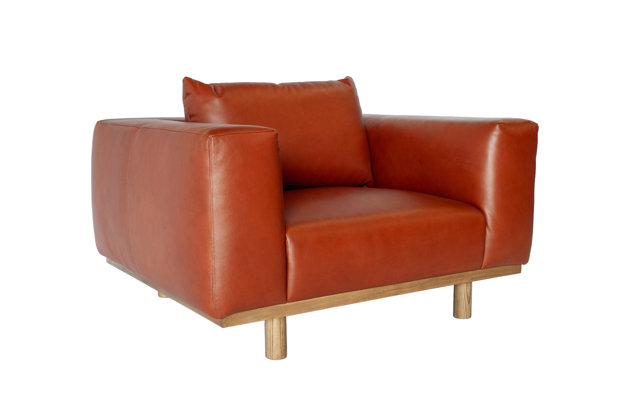 Fauteuil en cuir pleine fleur et chêne ANDERSEN, PRODUIT INTERIEUR BRUT