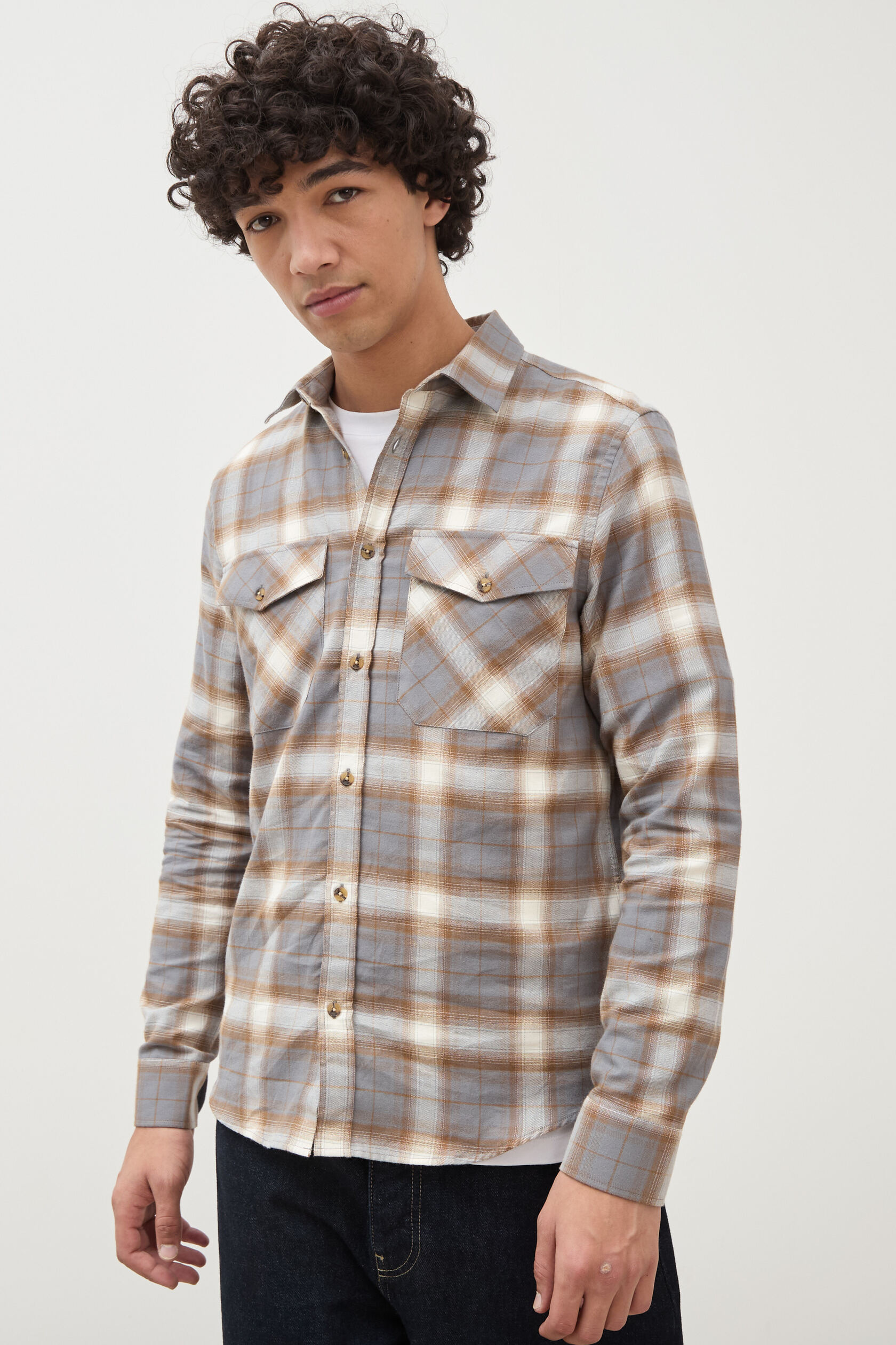 Chemise à carreaux col américain, BONOBO