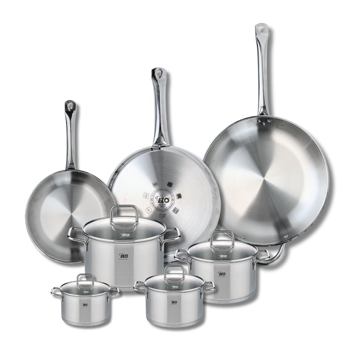 3 poêles 24/28/32cm + 4 faitouts 12/14/16/20cm PROFI CITRIN, ELO