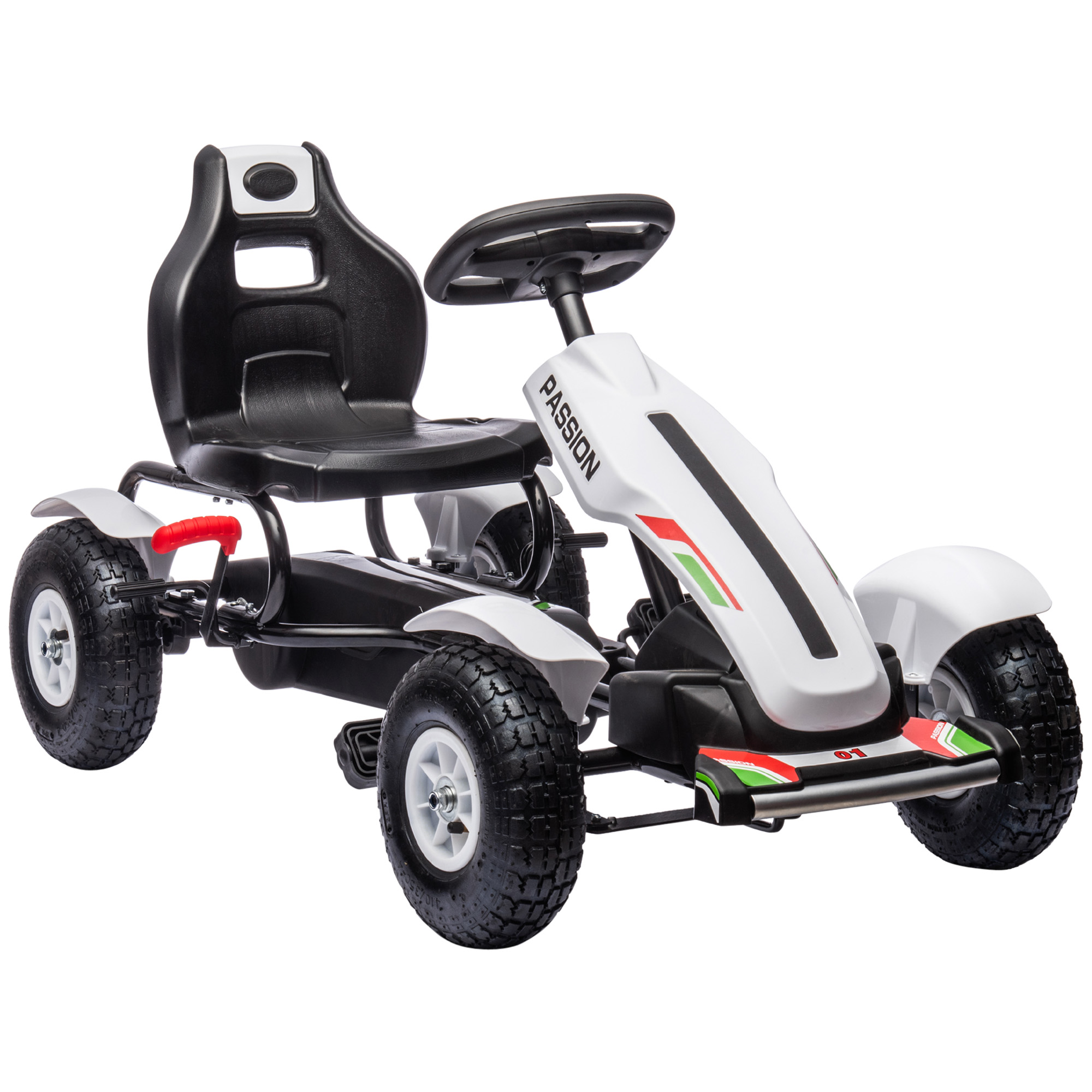 Kart à pédales PP Blanc, HOMCOM