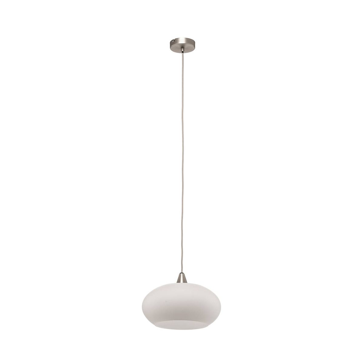 Câble de suspension tissu blanc et coupole acier pour luminaire