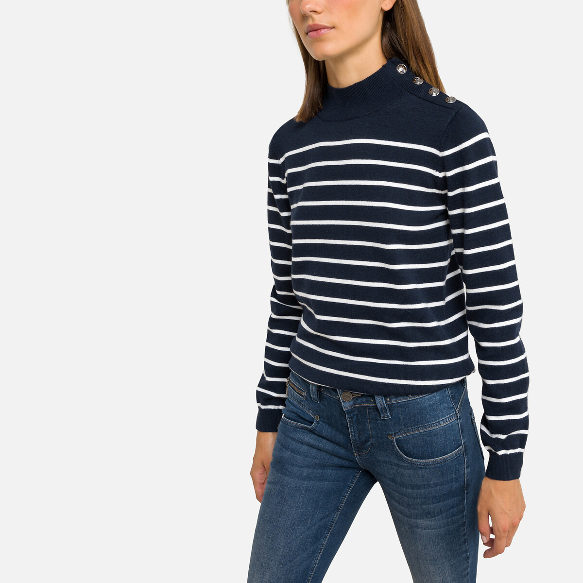 navy striped jumper womens