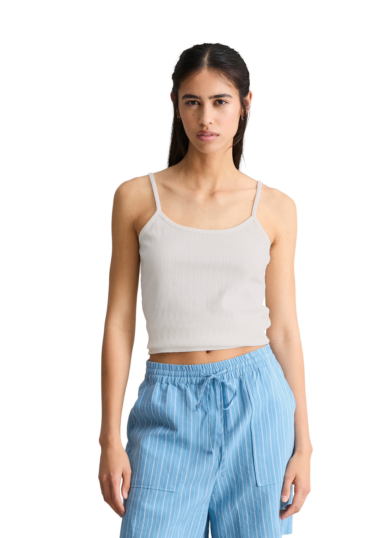 Top à bretelles spaghetti slim en mélange de coton bio, MARC O’POLO DENIM