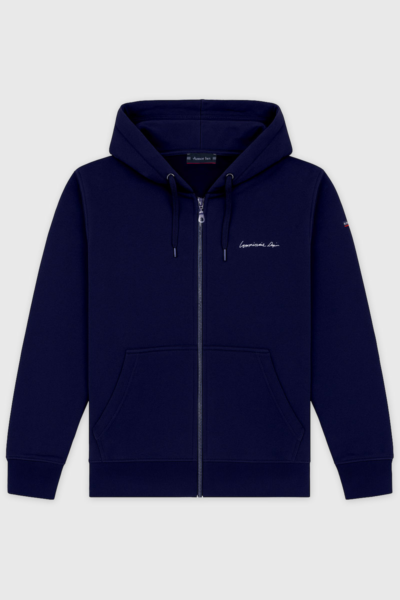 Sweat zippé mixte Commissaire Dupin en coton, ARMOR-LUX