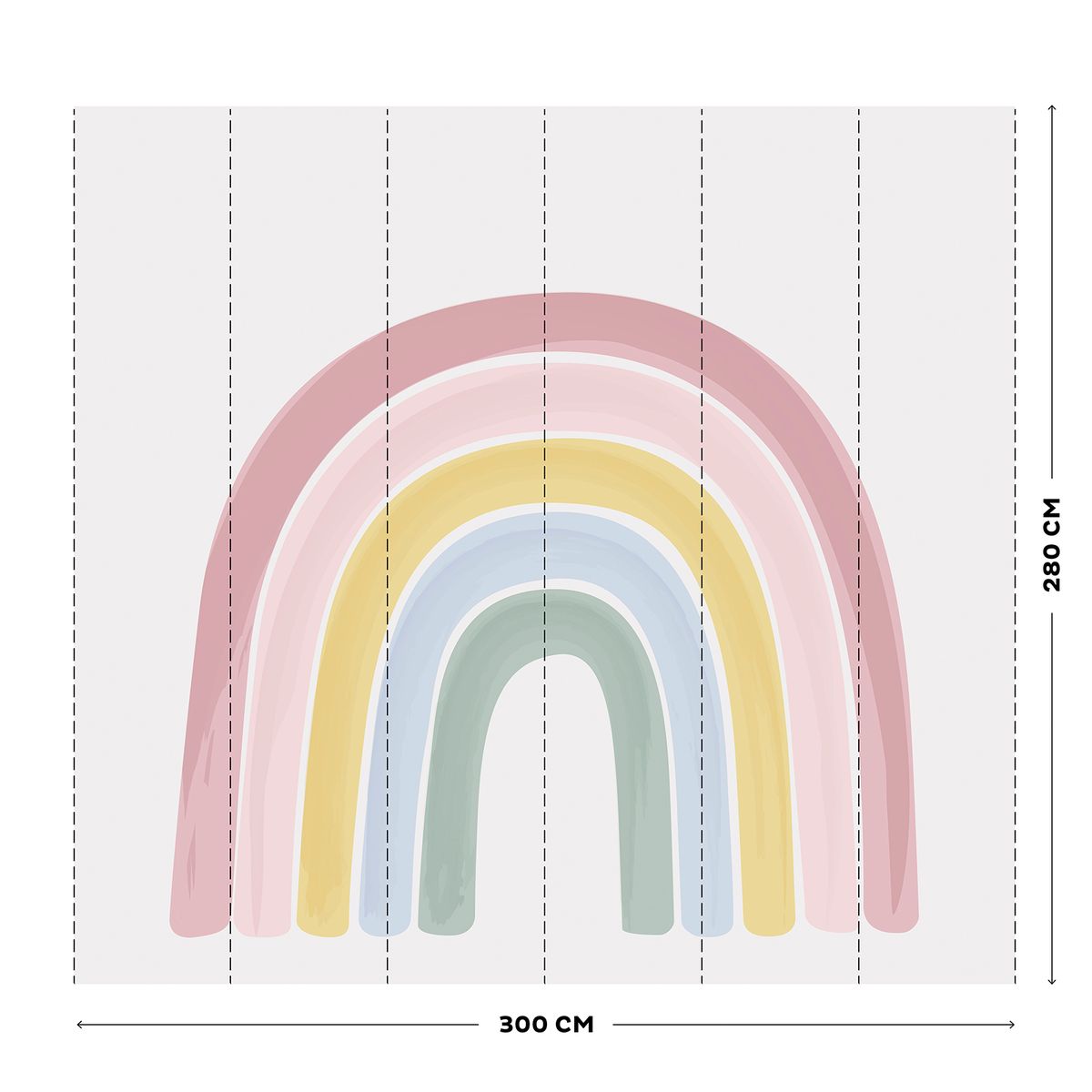 papier peint panoramique arc-en-ciel pastel