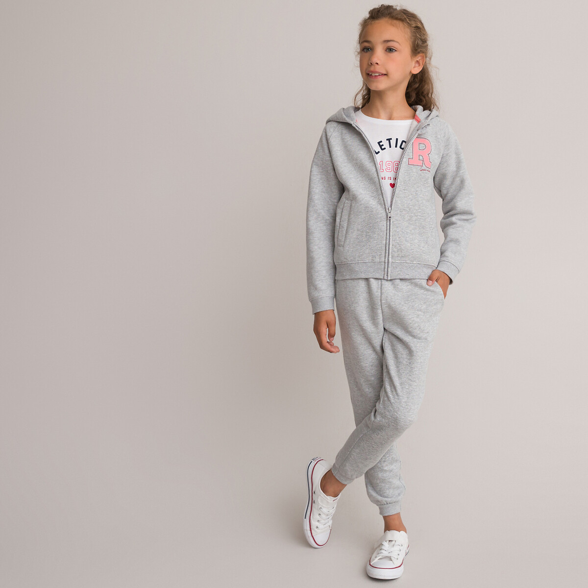 Zip-Up Hoodie/Joggers Outfit in Cotton Mix