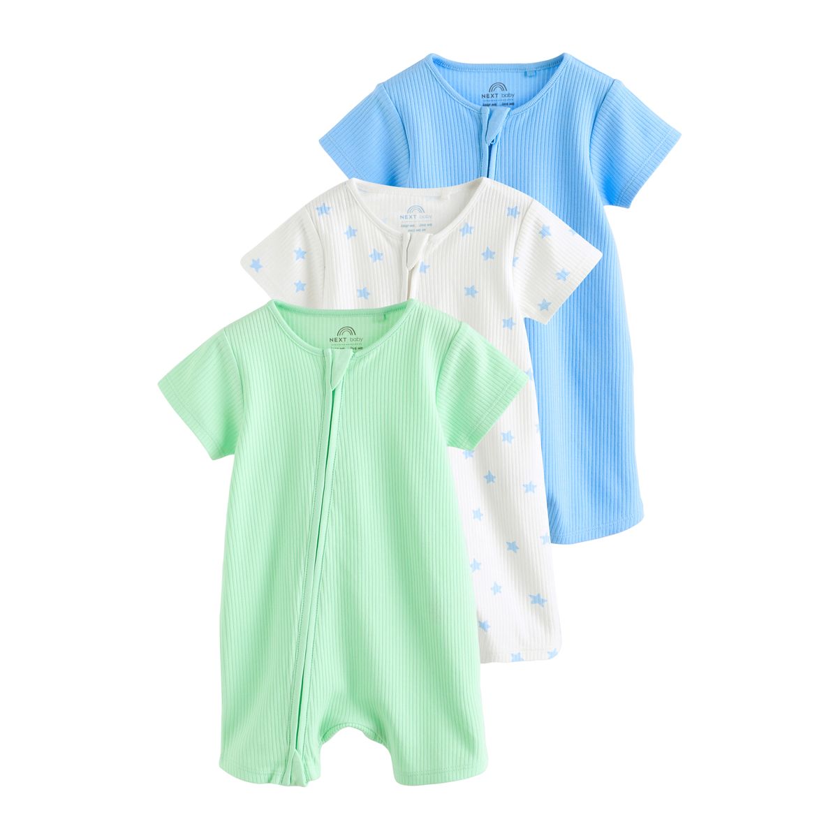 Barboteuse zippée double sens, lot de 3, NEXT