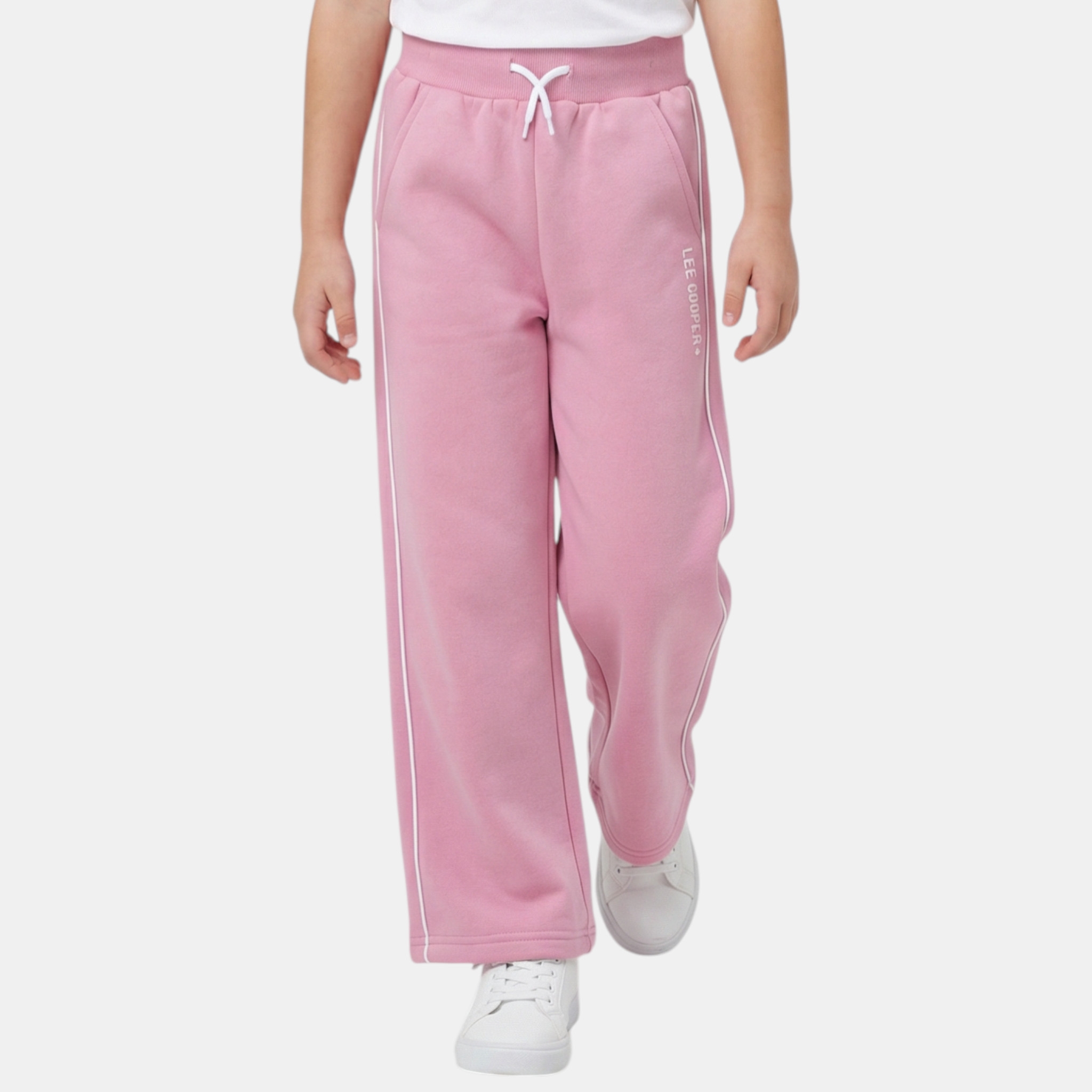 Pantalon de jogging large à bandes latérales, coupe décontractée et taille élastique à cordon WIDE LEG, LEE COOPER