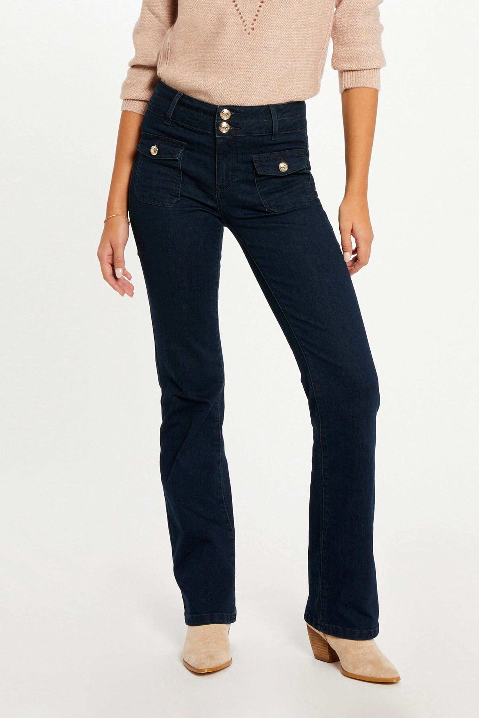 Jeans bootcut taille haute, MORGAN