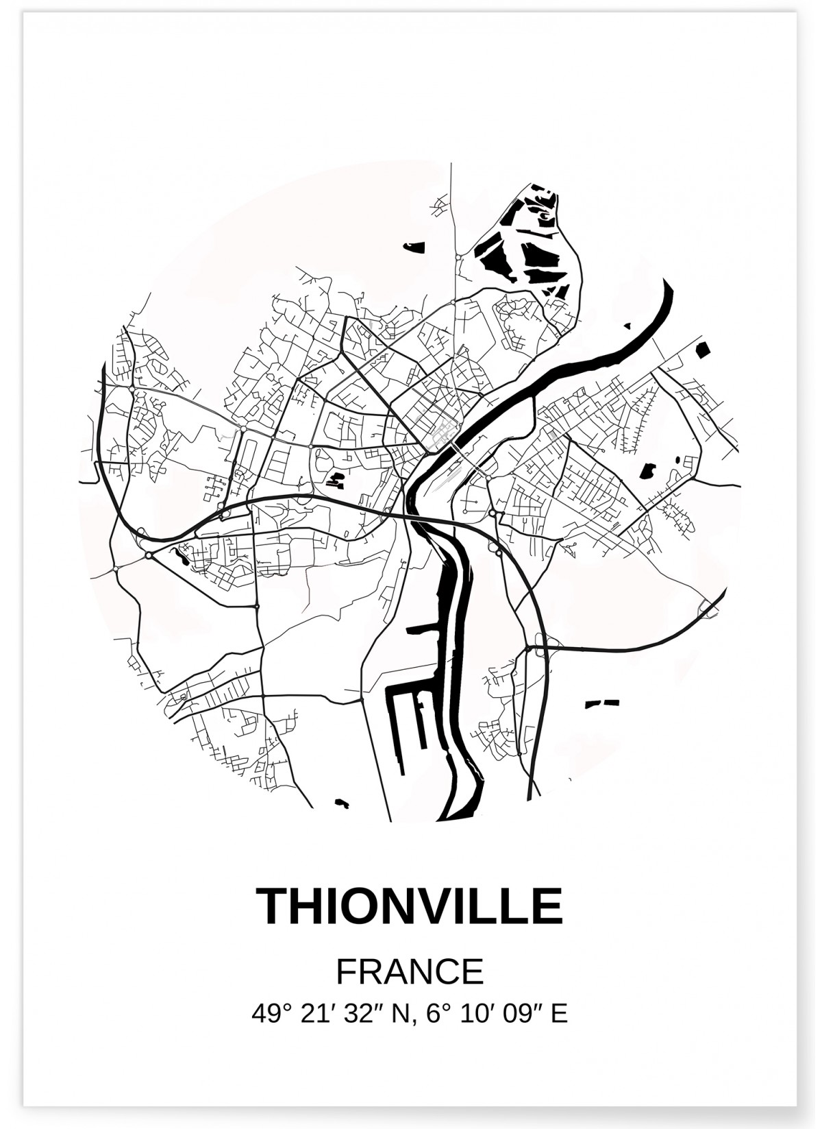 Affiche Carte Thionville, L'AFFICHERIE