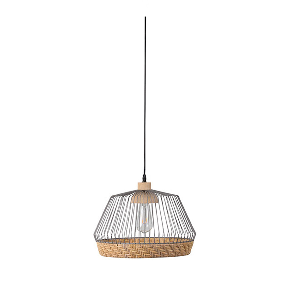 Suspension métal et rotin tressé Wide - Birdy, ZUIVER