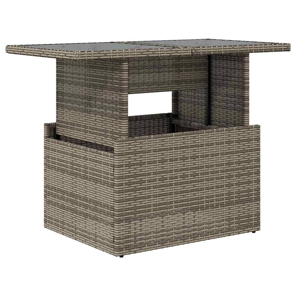 Table basse de jardin relevable avec plateau en verre, HOME MAISON