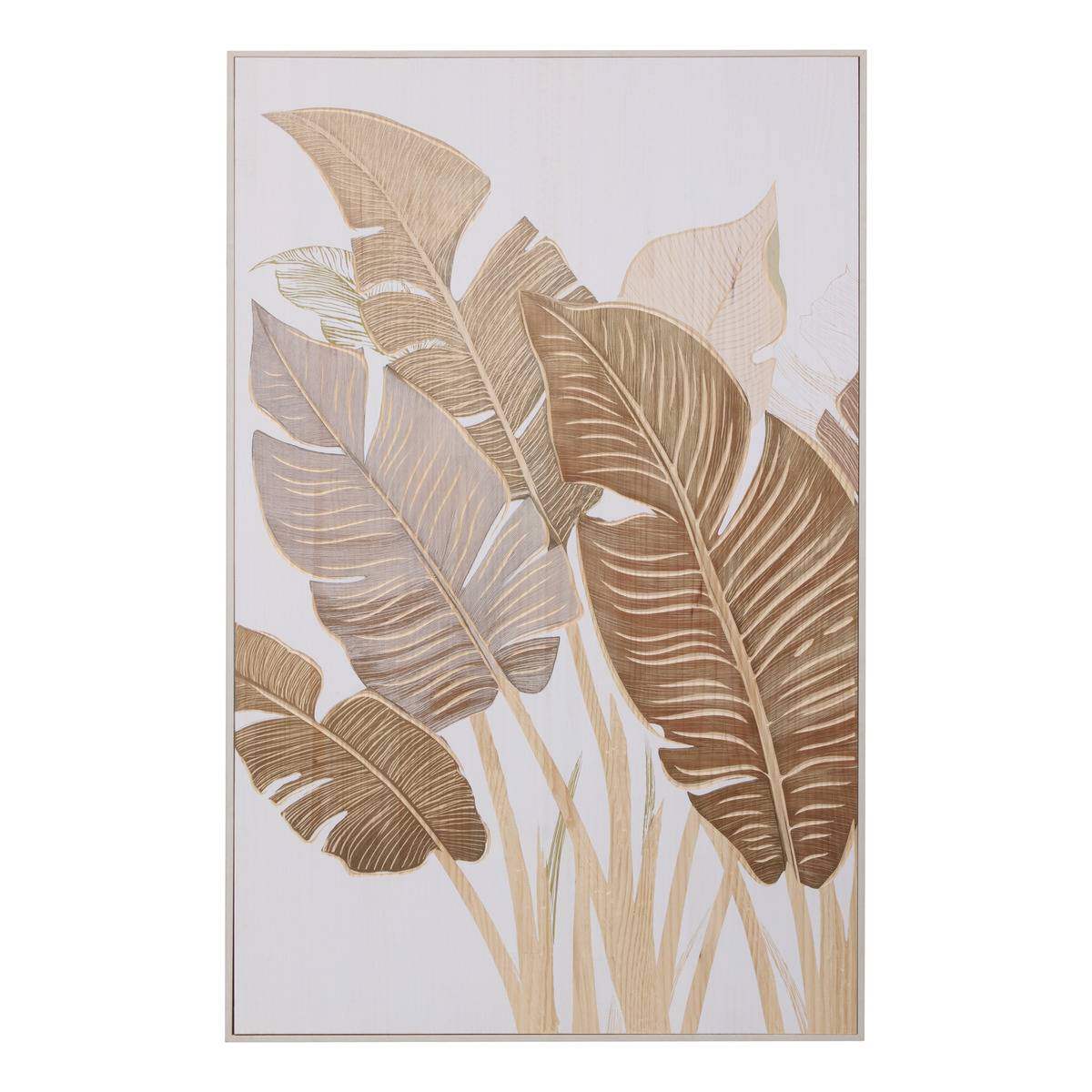 Décoration murale en pin motif feuilles APRIL, ATMOSPHERA