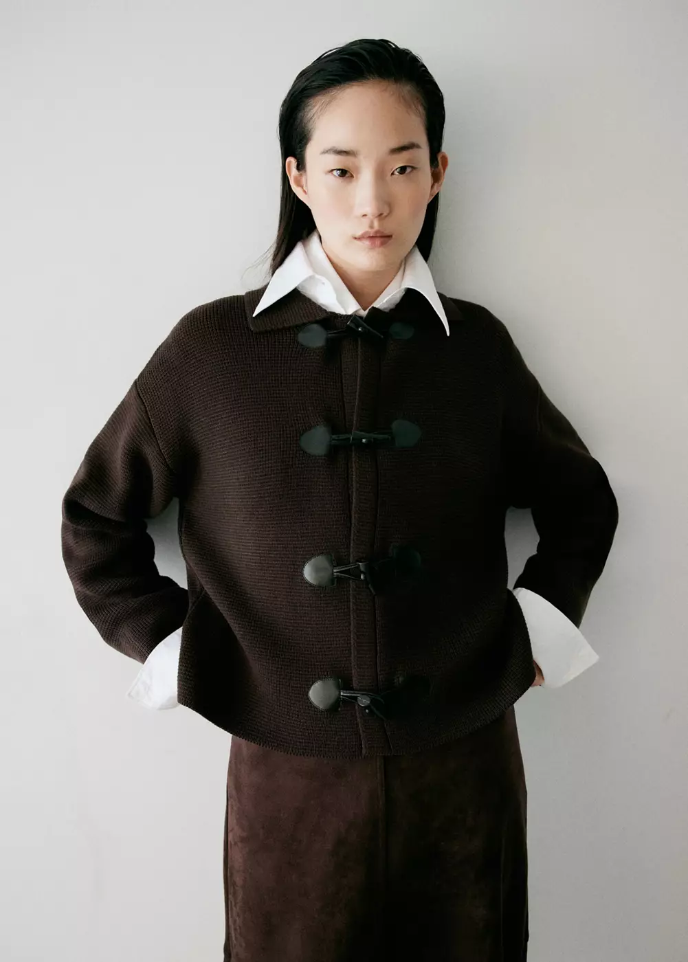 Veste en maille à brandebourgs, MANGO