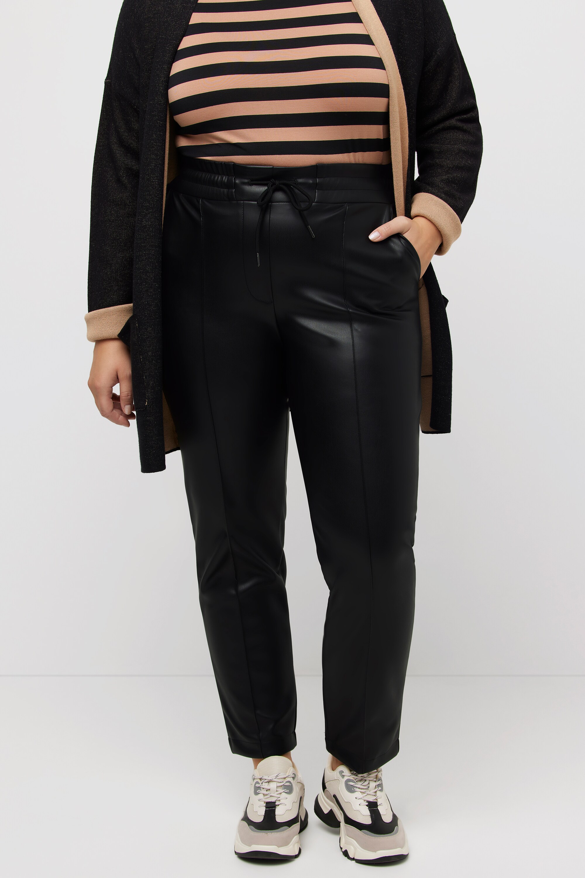 Pantalon 7/8 En Cuir D'Agneau Sand Stretch - Marque Jean Sébastien Vassal - Taille 38 (W28) - Neuf