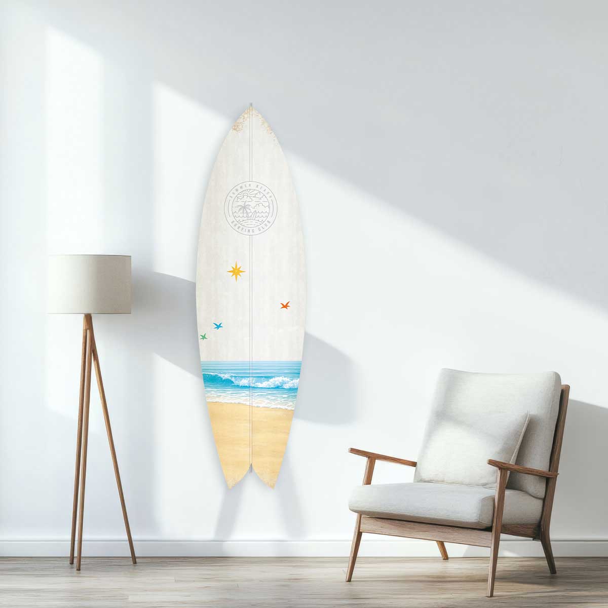 Planche de surf décorative Beach surf club, HEXOA