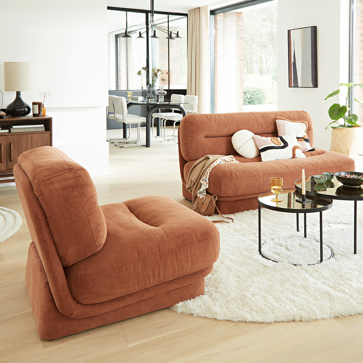 Canapé modulable 2 places Velours Design Confort Promotion