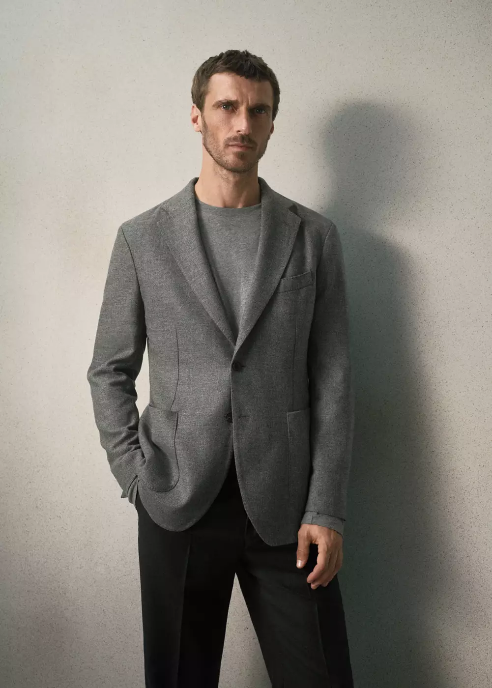 Blazer slim fit en laine italienne, MANGO MAN