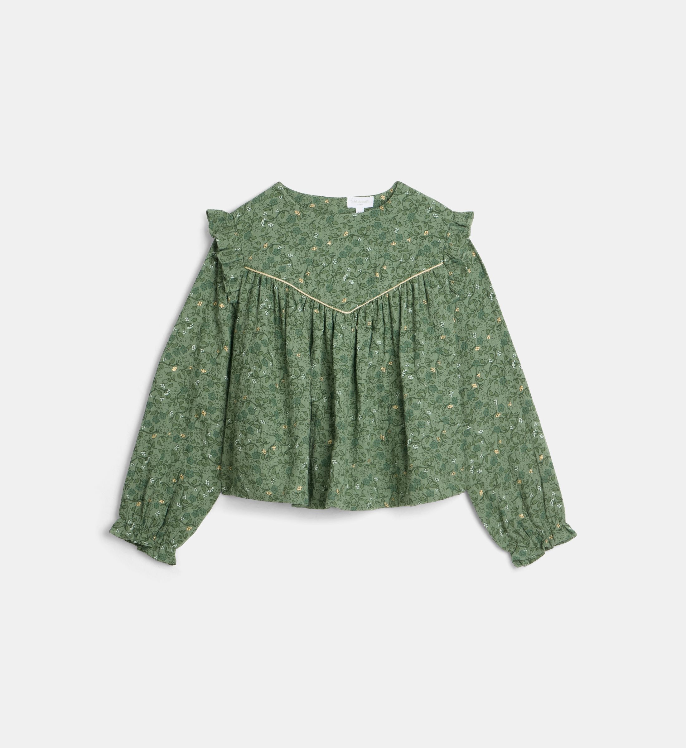 Blouse évasée talma florale gaze de coton bio, CADET ROUSSELLE